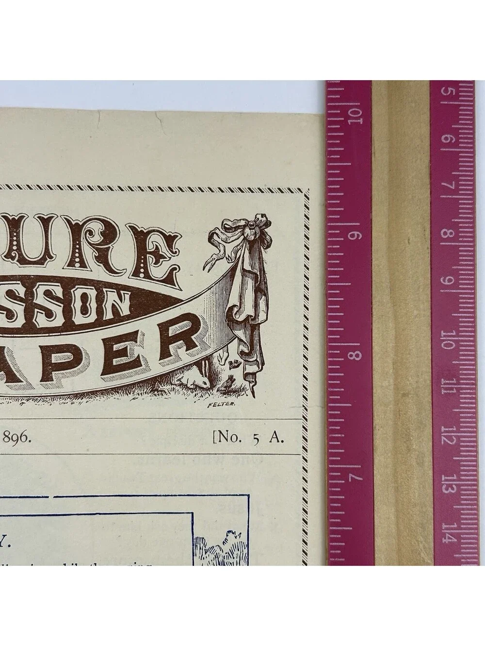 1892 Picture Paper Lesson Aug.7, 19th Century Children’s Religious Lesson    C22